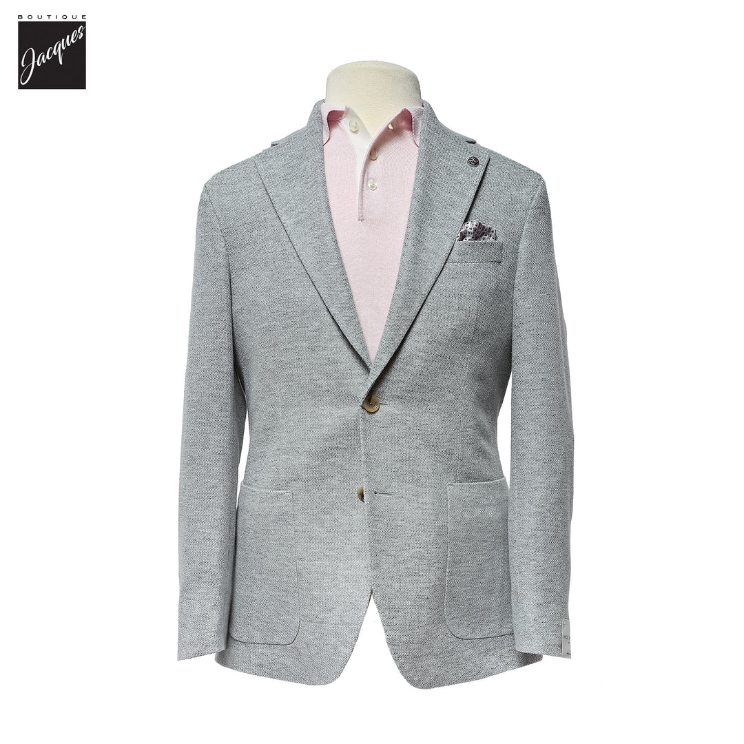Gray Cotton-Linen Stretch Hampton Contemporary Fit Sport Jacket - Jack Victor - Boutique Jacques International