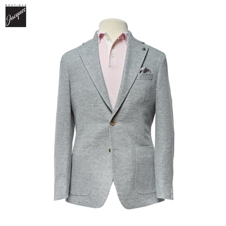 Gray Cotton-Linen Stretch Hampton Contemporary Fit Sport Jacket - Jack Victor - Boutique Jacques International