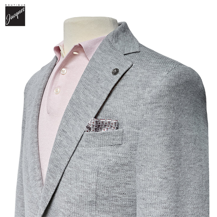 Gray Cotton-Linen Stretch Hampton Contemporary Fit Sport Jacket - Jack Victor - Boutique Jacques International