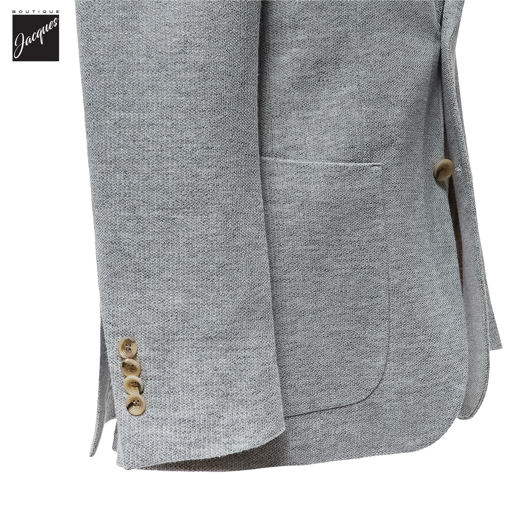 Gray Cotton-Linen Stretch Hampton Contemporary Fit Sport Jacket - Jack Victor - Boutique Jacques International
