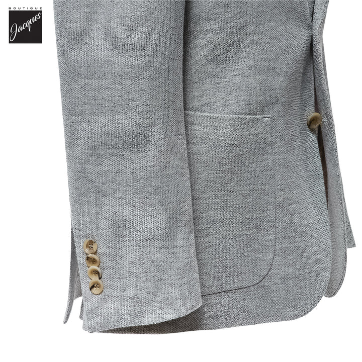 Gray Cotton-Linen Stretch Hampton Contemporary Fit Sport Jacket - Jack Victor - Boutique Jacques International