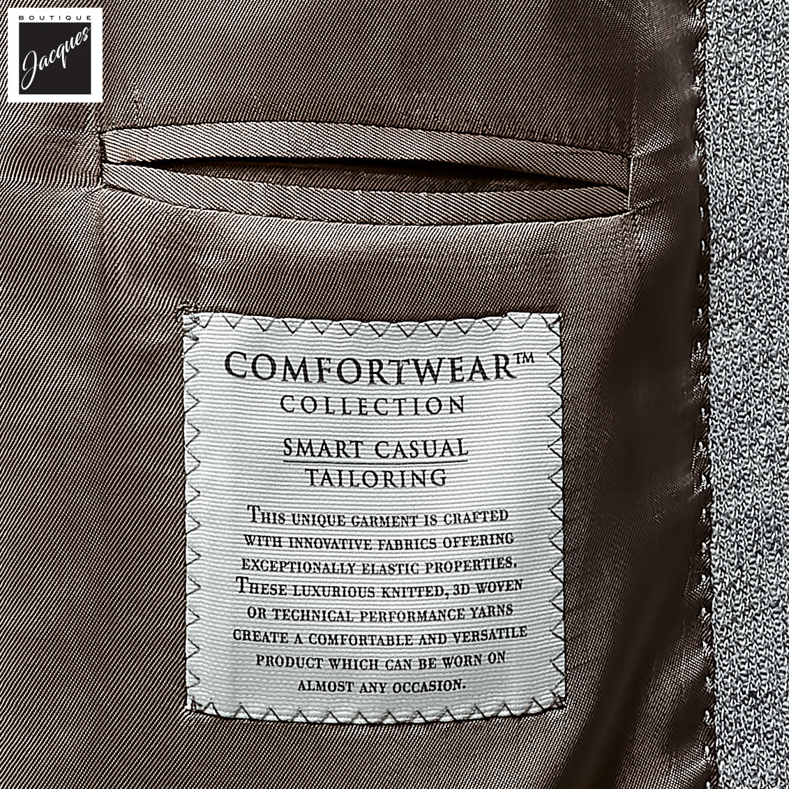 Gray Cotton-Linen Stretch Hampton Contemporary Fit Sport Jacket - Jack Victor - Boutique Jacques International