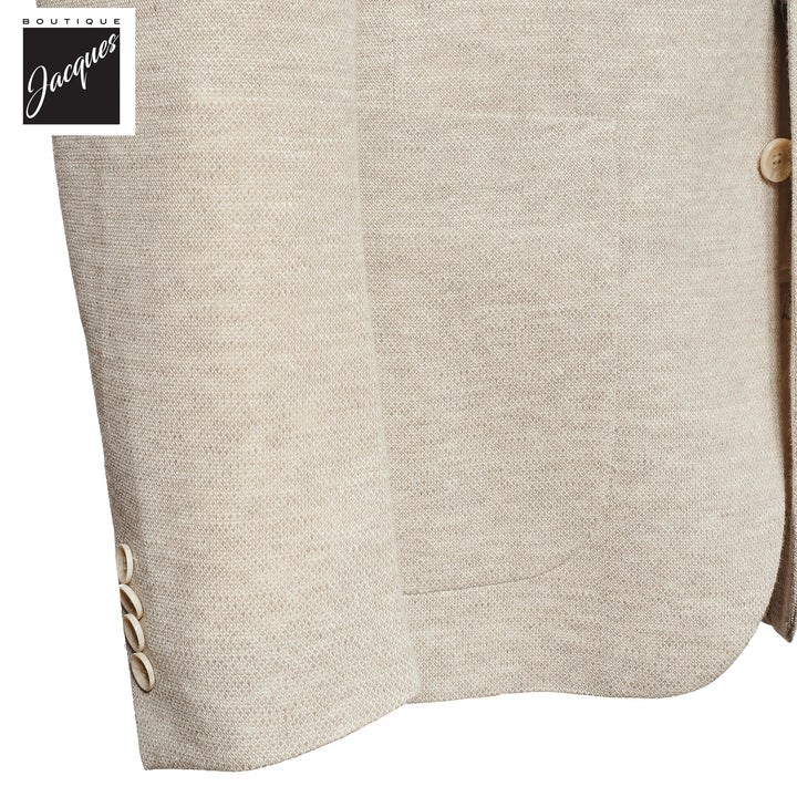 Ivory Linen-Stretch Comfortwear Hampton Contemporary Fit Sport Jacket - Jack Victor