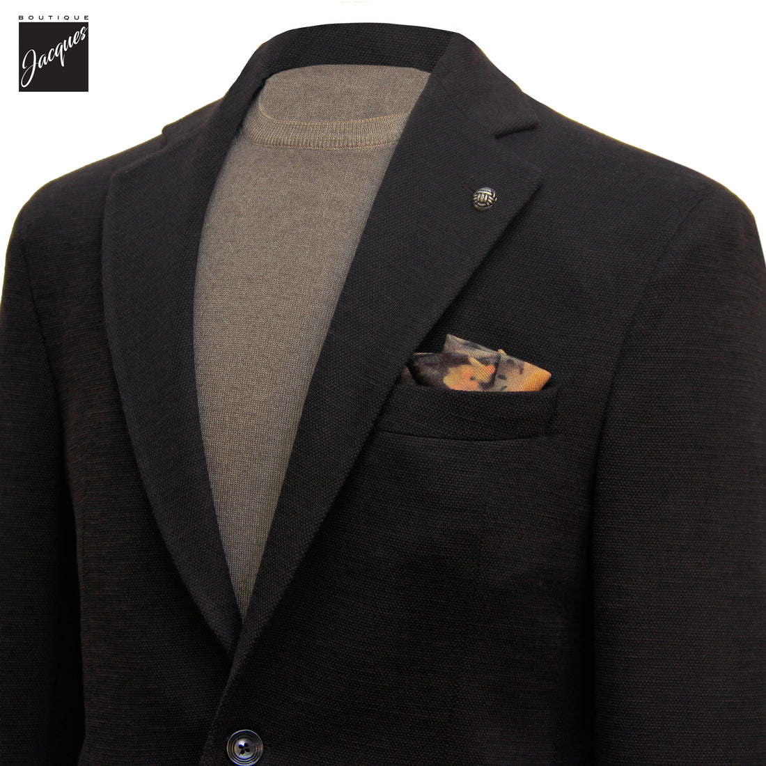 Brown Wool Stretch Hampton Contemporary Fit Knitted Sport Jacket - Jack Victor