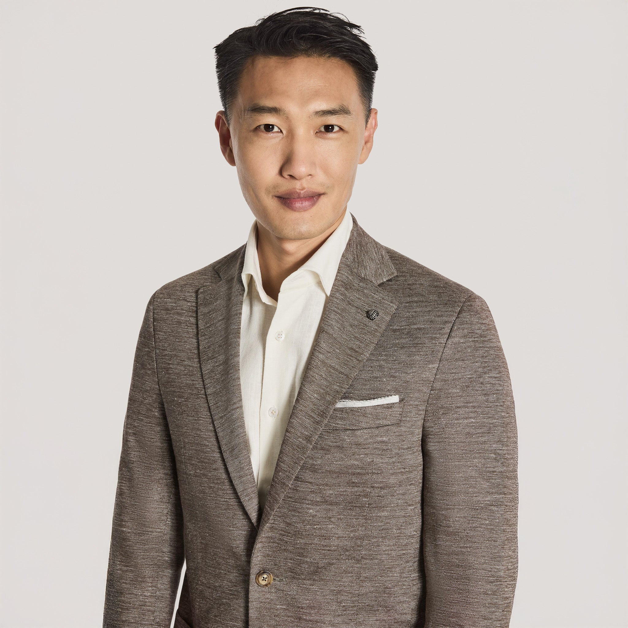 Brown Mélange Linen/Wool/Silk Hartford Contemporary Fit Sport Jacket - Jack Victor