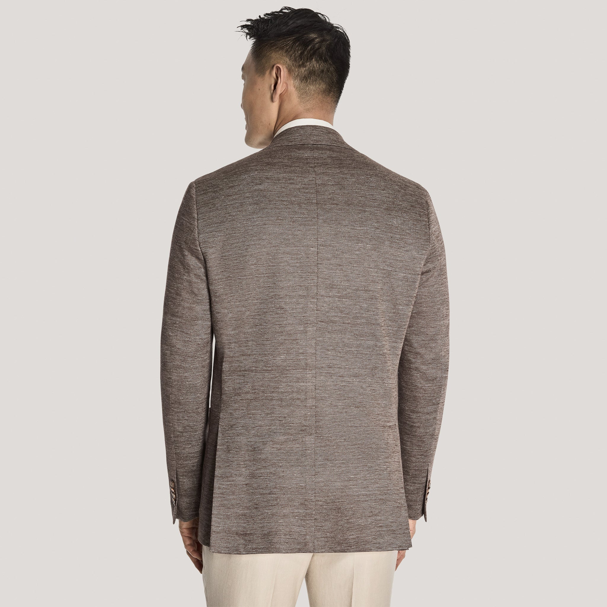 Brown Mélange Linen/Wool/Silk Hartford Contemporary Fit Sport Jacket - Jack Victor