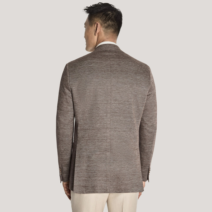 Brown Mélange Linen/Wool/Silk Hartford Contemporary Fit Sport Jacket - Jack Victor