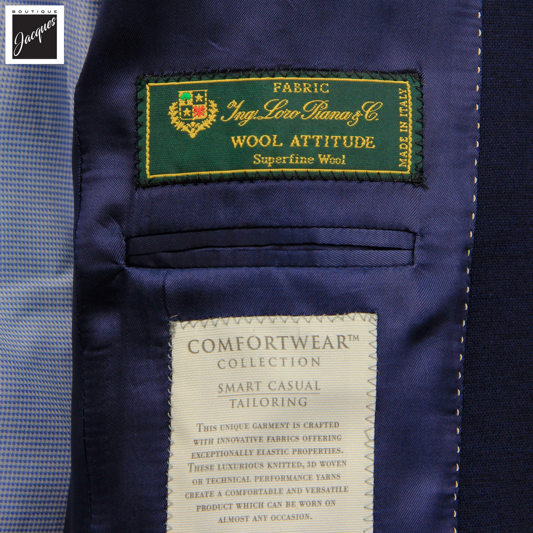 Navy Superfine Wool Stretch Hartford Contemporary Fit Knitted Sport Jacket - Jack Victor