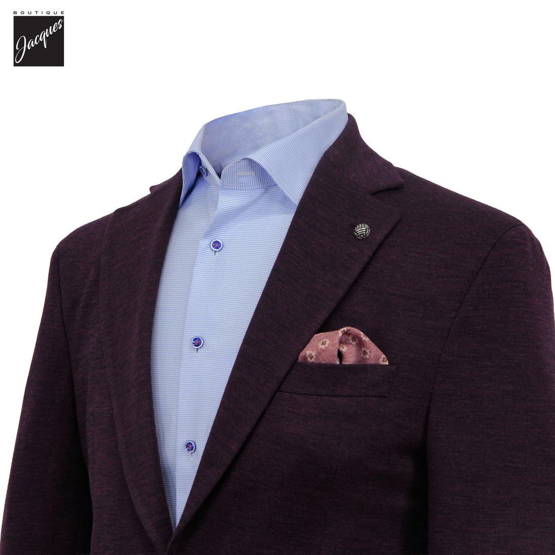 Veston sport contemporain en laine mélangée bleue et soie Hartford - Jack Victor