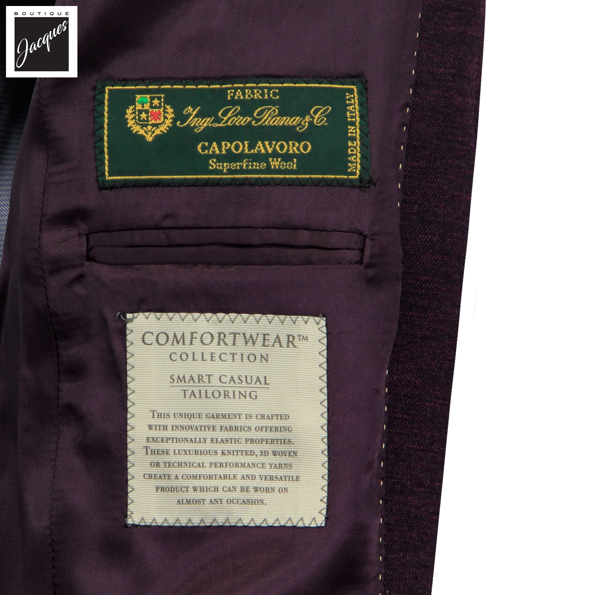 Veston sport contemporain en laine mélangée bleue et soie Hartford - Jack Victor