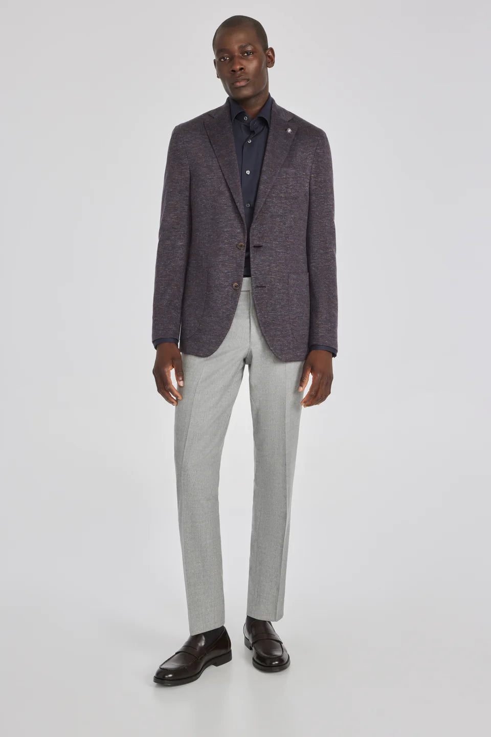 Brown Mélange Wool & Silk Hartford Contemporary Fit Sport Coat - Jack Victor