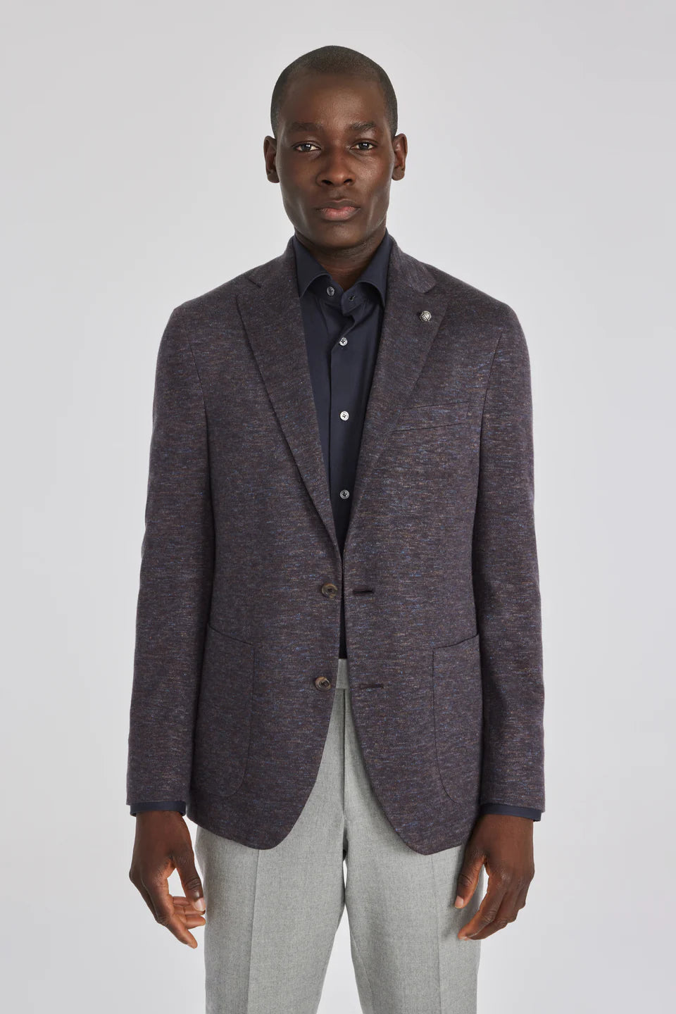 Brown Mélange Wool & Silk Hartford Contemporary Fit Sport Coat - Jack Victor