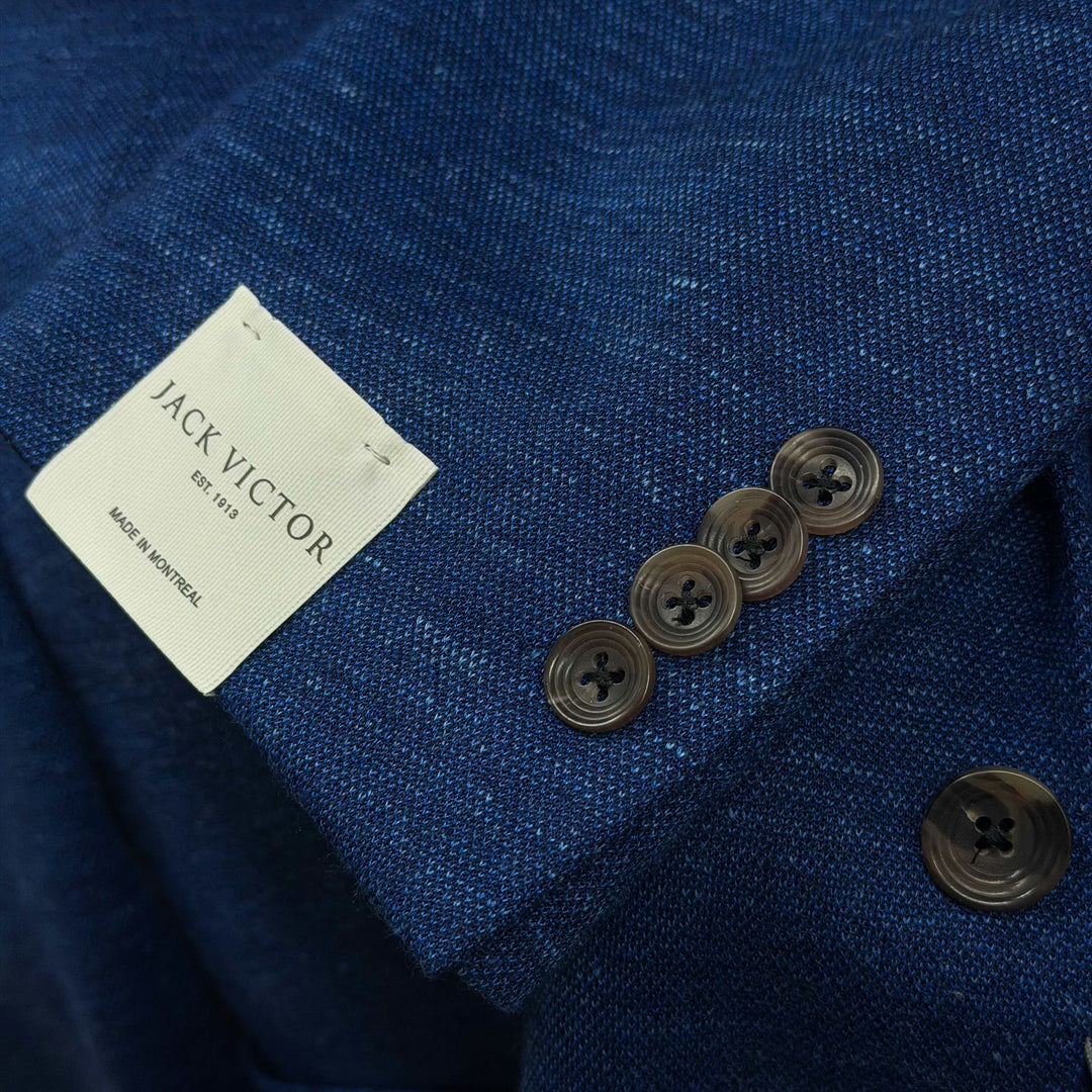Blue Wool/Silk/Linen Hartford Contemporary Fit Comfortwear Sport Jacket - Jack Victor