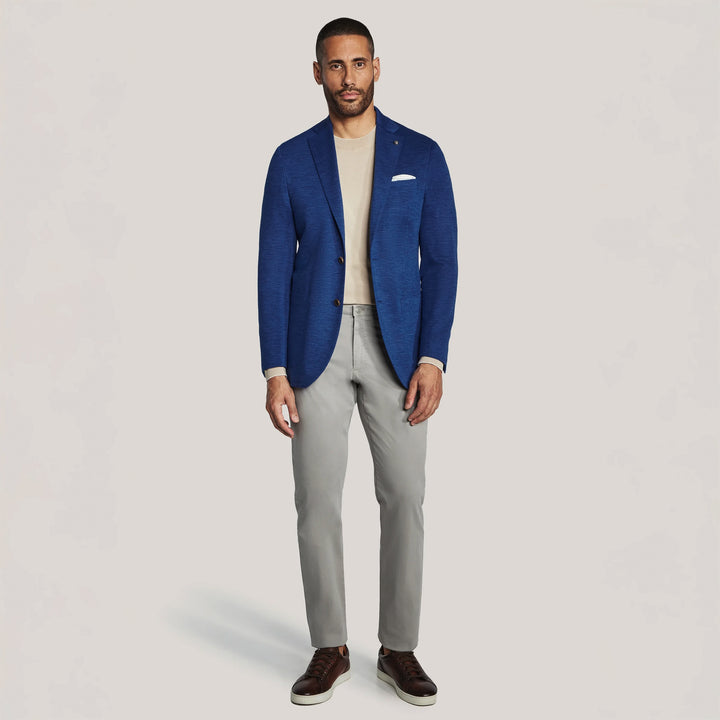 Blue Wool/Silk/Linen Hartford Contemporary Fit Comfortwear Sport Jacket - Jack Victor