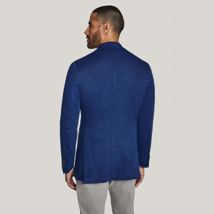 Blue Wool/Silk/Linen Hartford Contemporary Fit Comfortwear Sport Jacket - Jack Victor