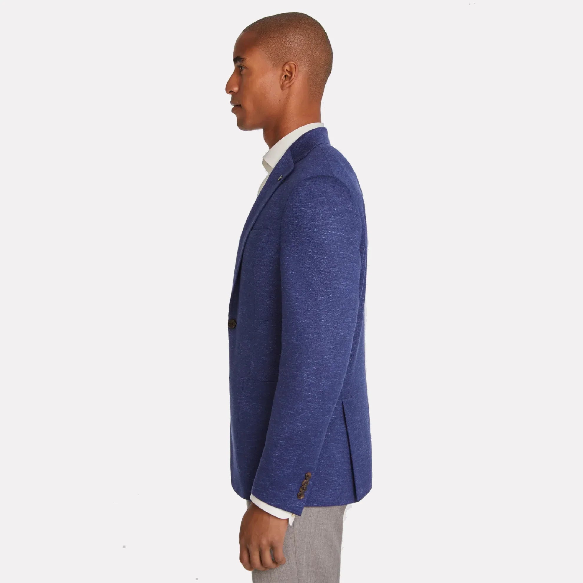 Blue Wool/Silk/Linen Hartford Contemporary Fit Sport Jacket - Jack Victor