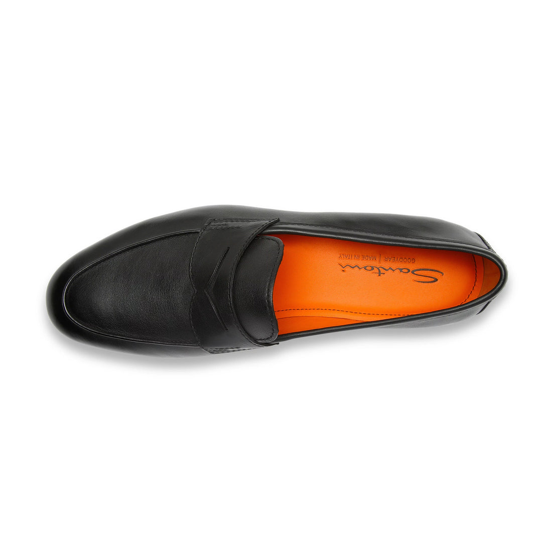 Black Leather Carlos Penny Loafers - Santoni