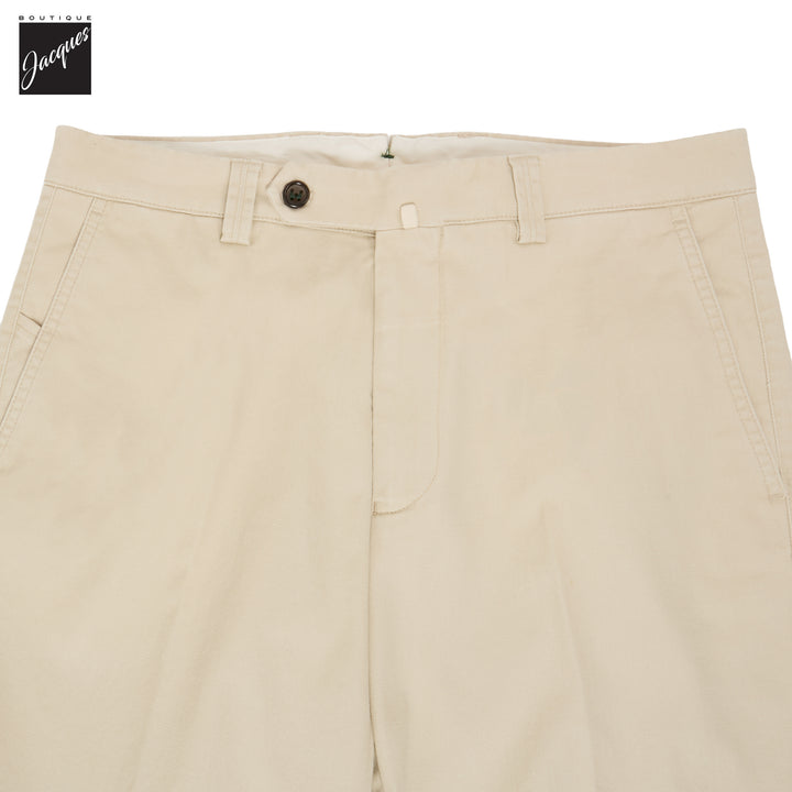 Ecru Cotton-Stretch Denim Negroni Wide Fit Chino Trousers - Berwich