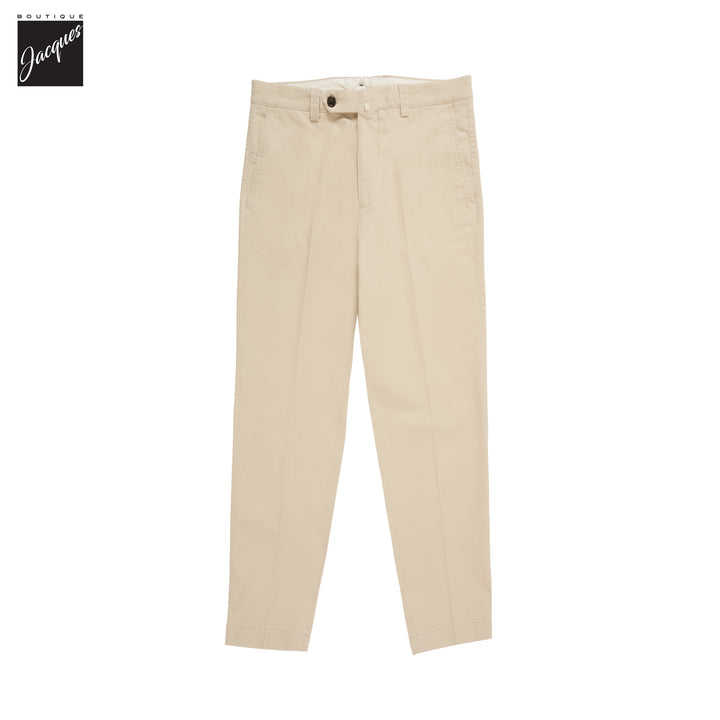 Ecru Cotton-Stretch Denim Negroni Wide Fit Chino Trousers - Berwich