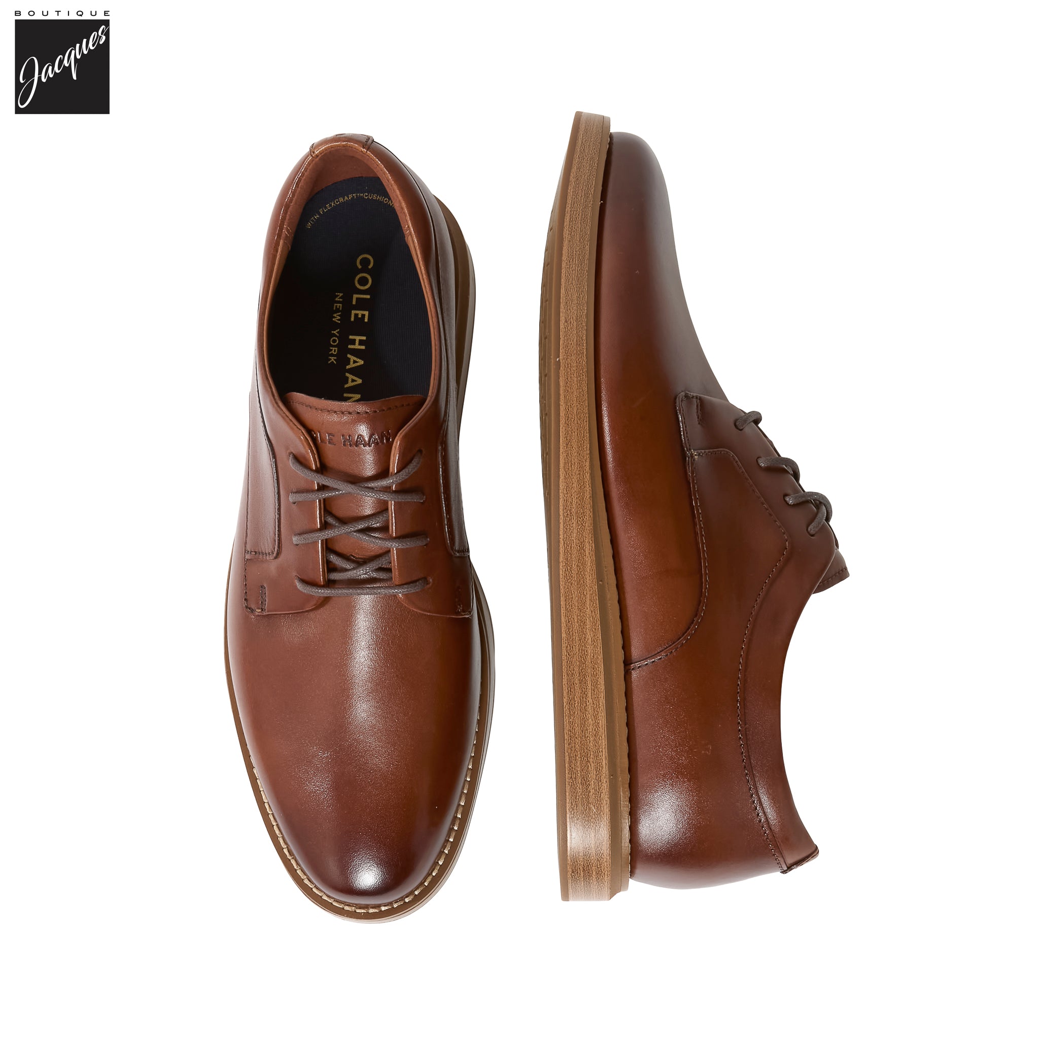 British Tan Grand Neoclassic Plain Toe Oxfords - Cole Haan - Boutique Jacques International