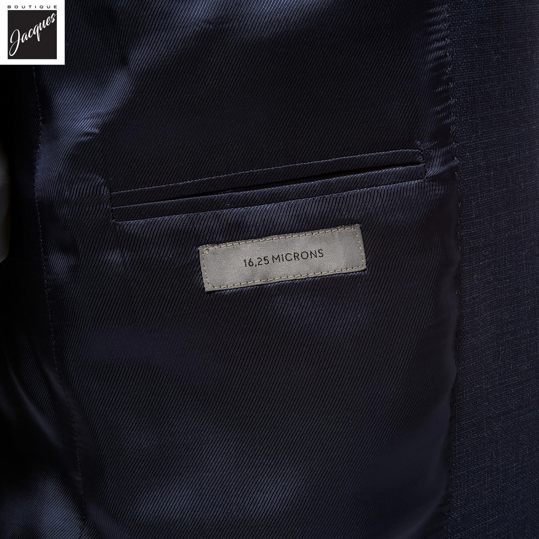 Dark Blue Semi-Solid Super 150s Wool Modern Fit Suit - Corneliani