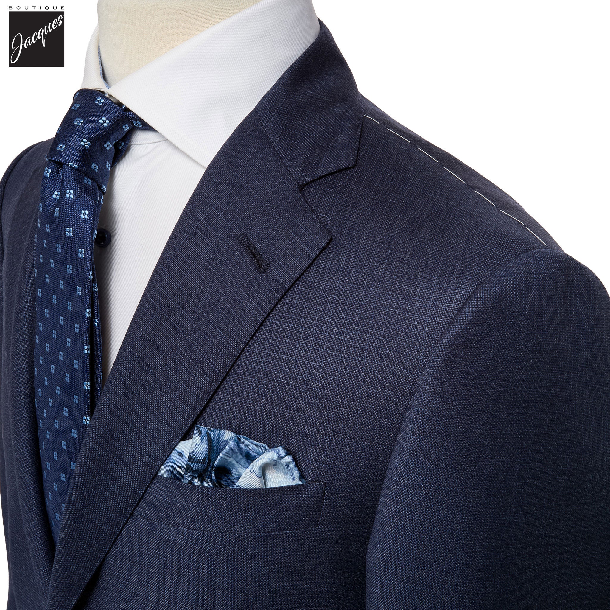 Dark Blue Semi-Solid Super 150s Wool Modern Fit Suit - Corneliani