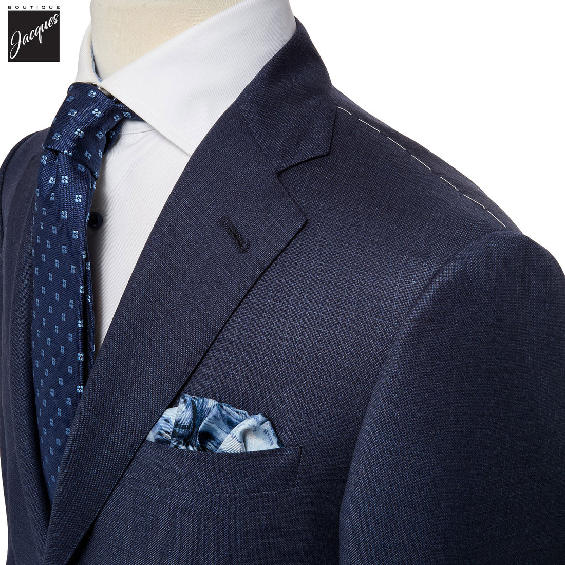 Dark Blue Semi-Solid Super 150s Wool Modern Fit Suit - Corneliani