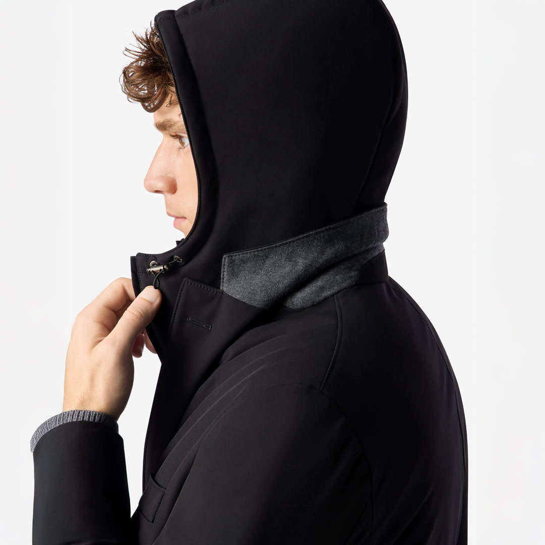 Navy Blue Technical Stretch Car Coat - Corneliani