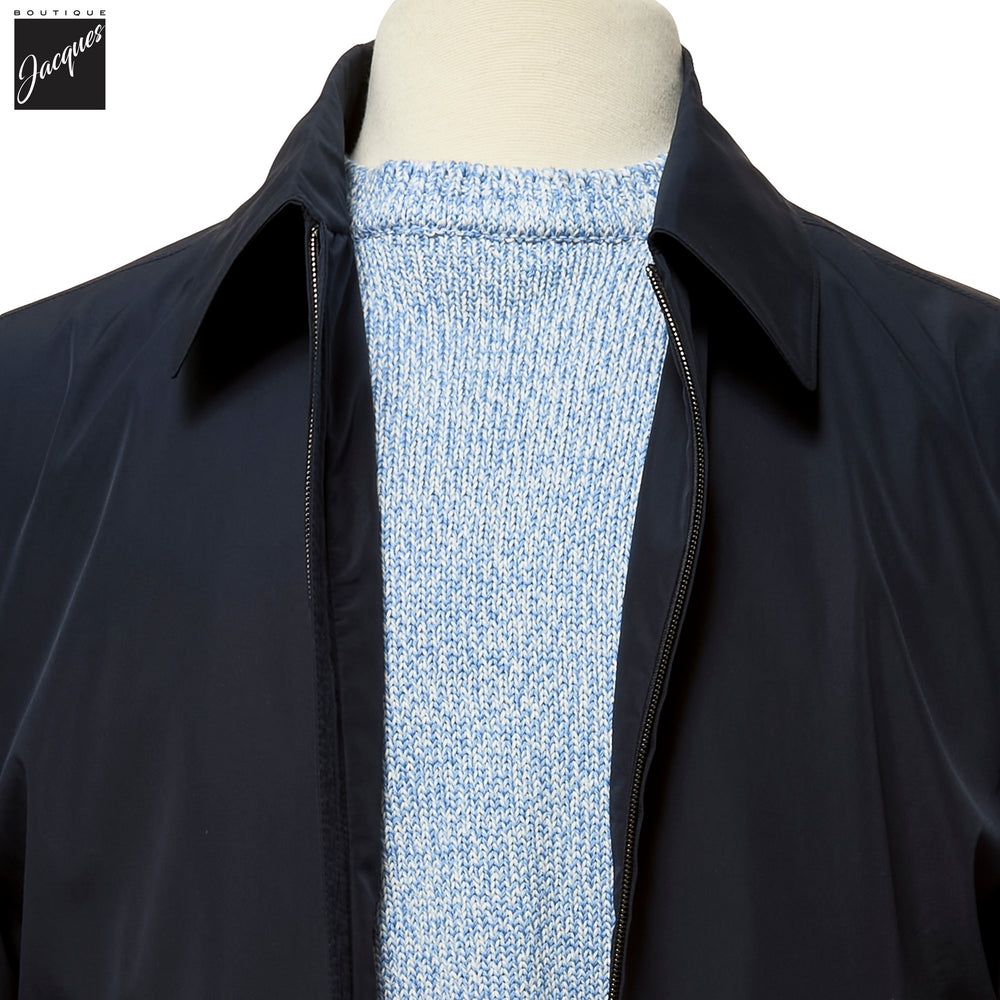Navy Blue Technical Full-Zip Bomber Jacket - Corneliani - Boutique Jacques International