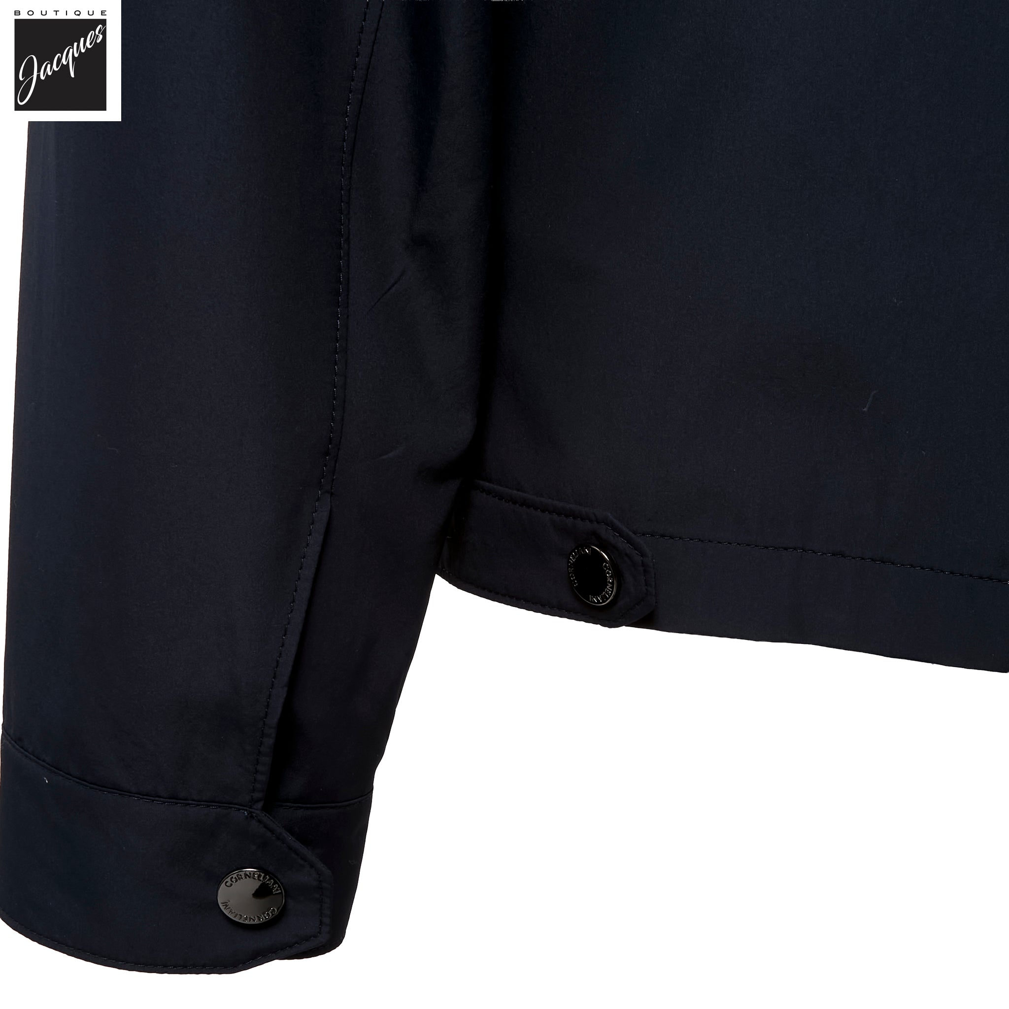 Navy Blue Technical Full-Zip Bomber Jacket - Corneliani - Boutique Jacques International