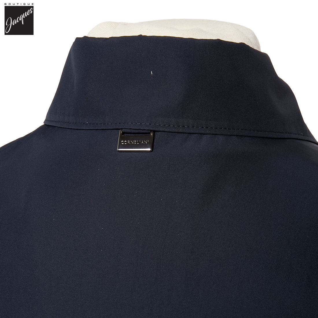 Navy Blue Technical Full-Zip Bomber Jacket - Corneliani - Boutique Jacques International