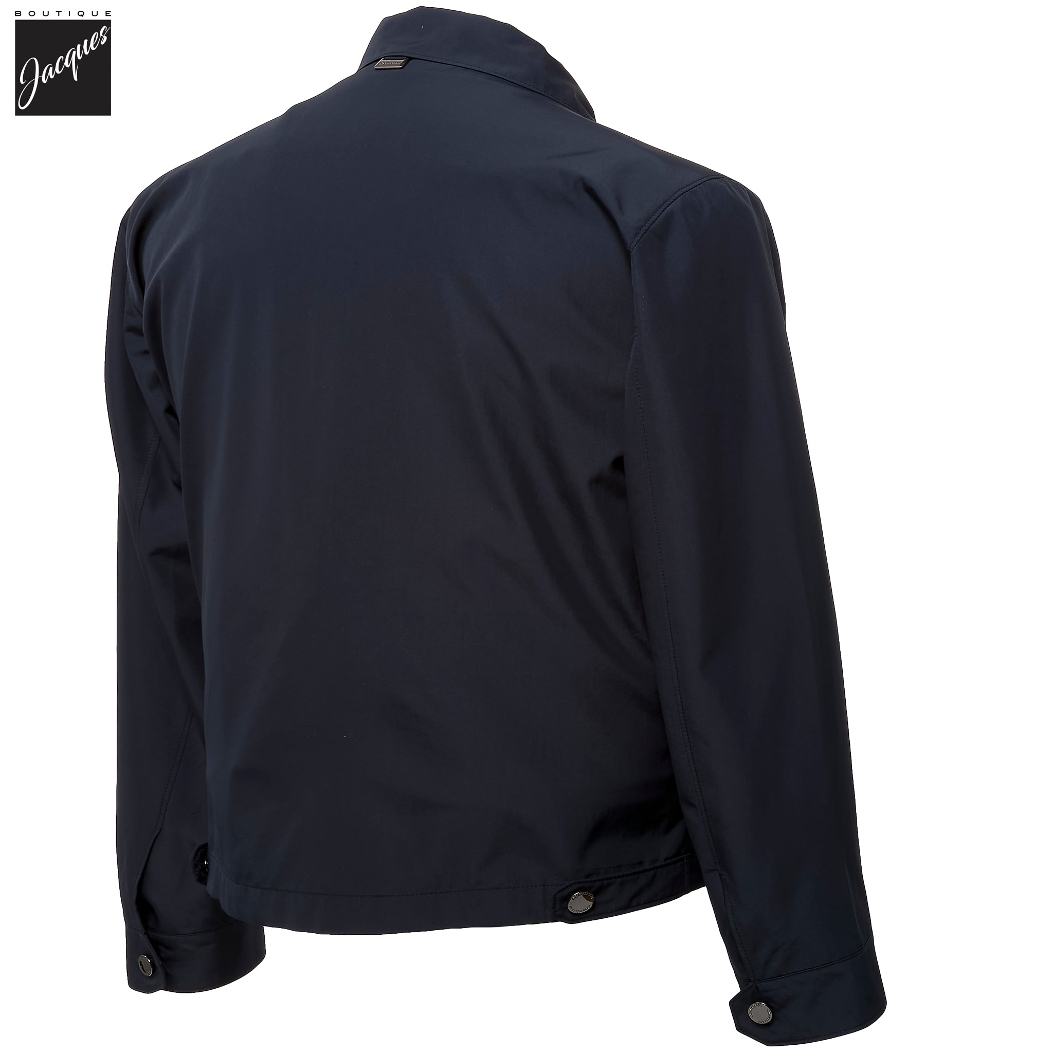Navy Blue Technical Full-Zip Bomber Jacket - Corneliani - Boutique Jacques International