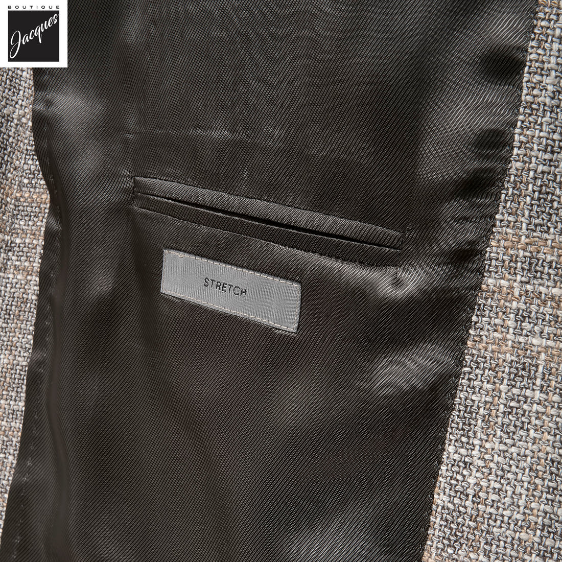 Taupe/Beige Overcheck Wool-Silk Blend Modern Fit Sport Coat - Corneliani - Boutique Jacques International