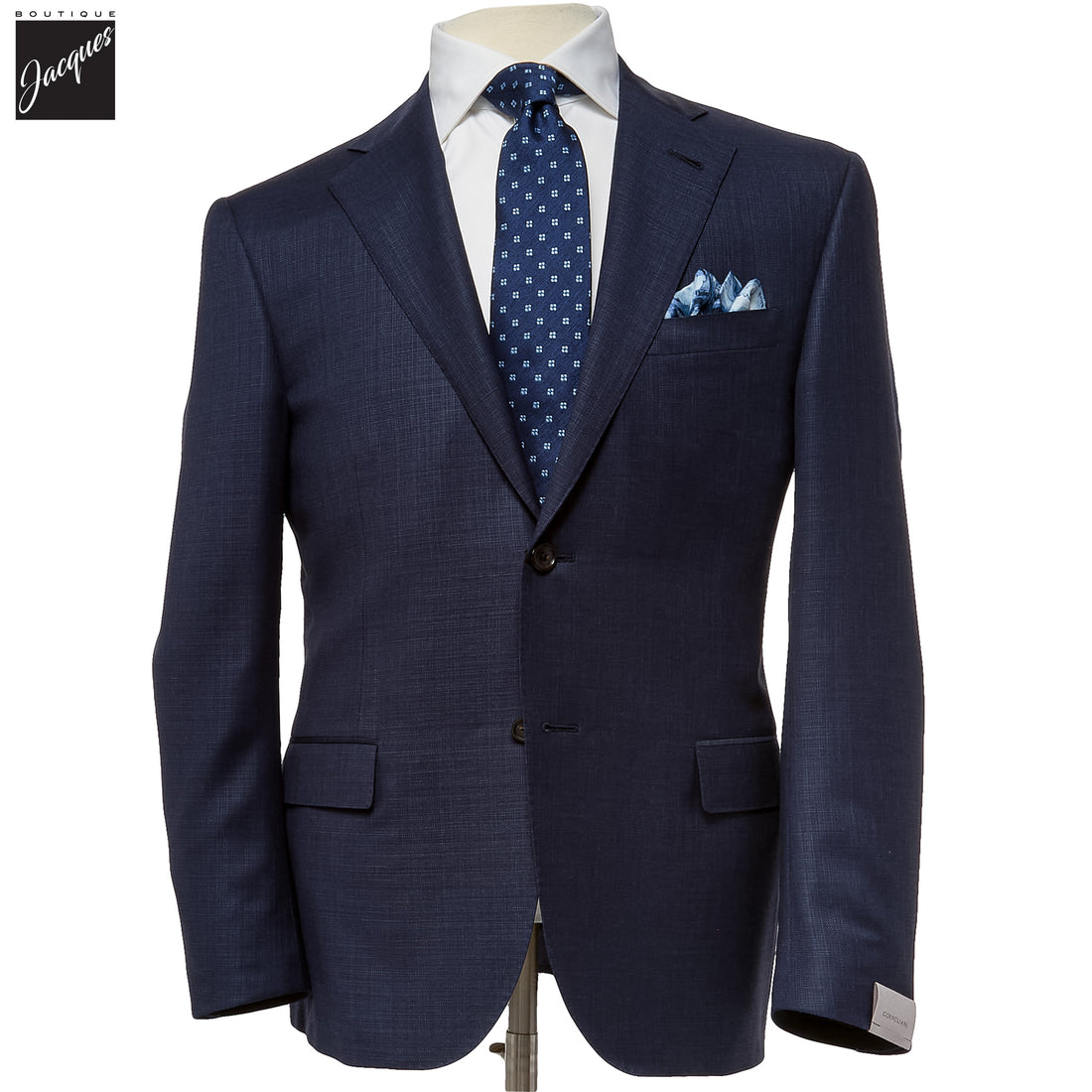 Dark Blue Semi-Solid Super 150s Wool Modern Fit Suit - Corneliani