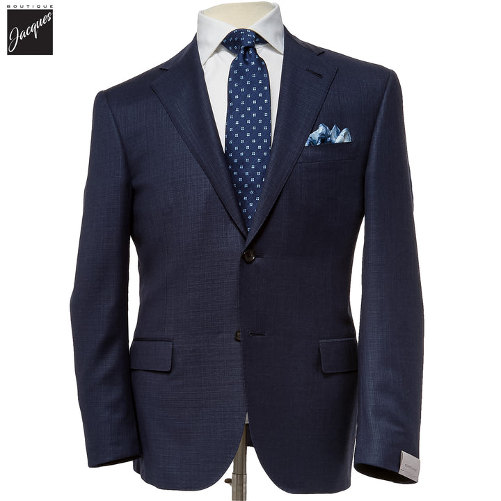 Dark Blue Semi-Solid Super 150s Wool Modern Fit Suit - Corneliani