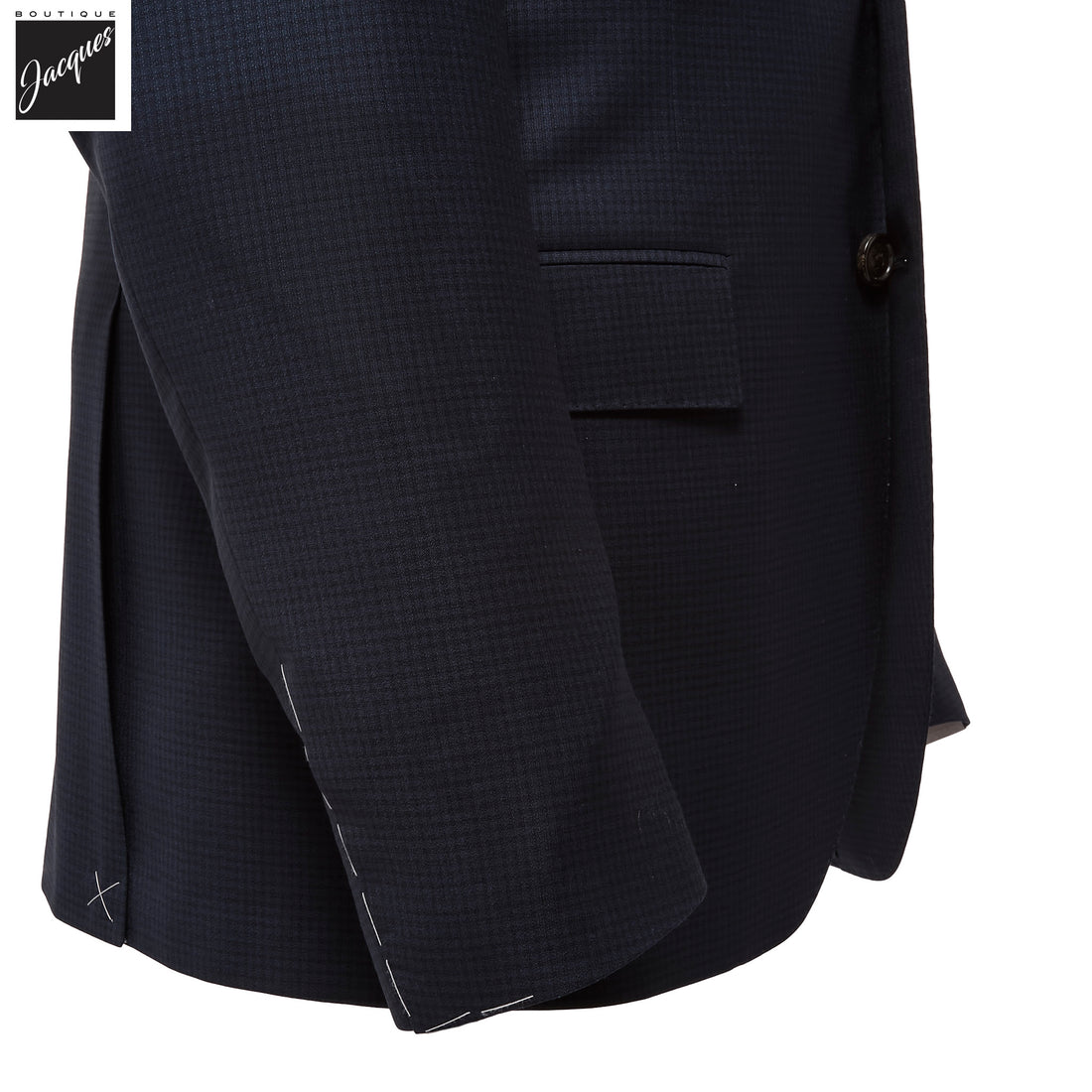 Blue & Black Microcheck Super 130s Wool Modern Fit Suit - Corneliani - Boutique Jacques International