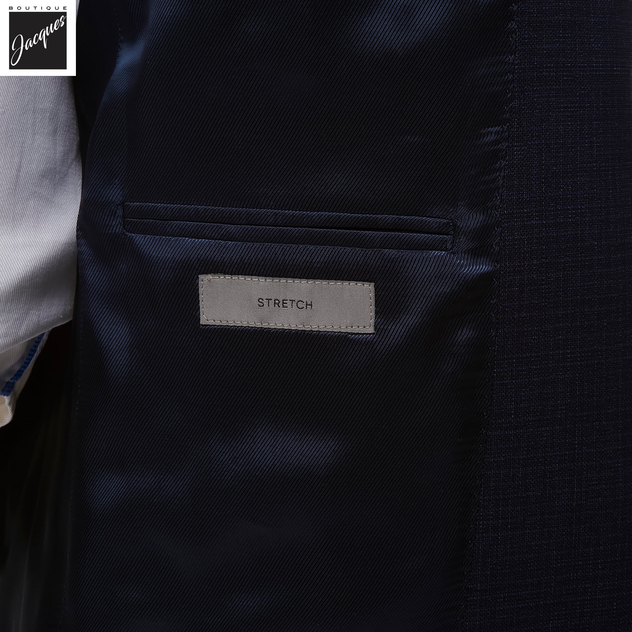 Navy Blue Microcheck Wool-Stretch Modern Fit Suit - Corneliani - Boutique Jacques International