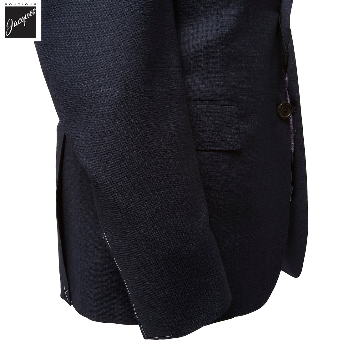 Navy Blue Microcheck Wool-Stretch Modern Fit Suit - Corneliani - Boutique Jacques International
