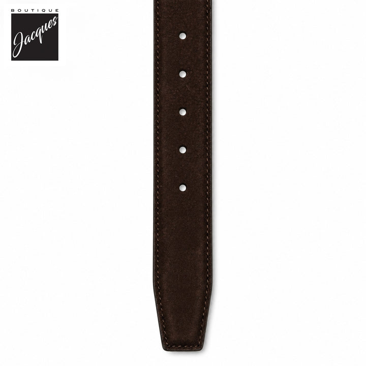 Dark Brown Soft Nubuck Suede Leather Belt - Anderson's