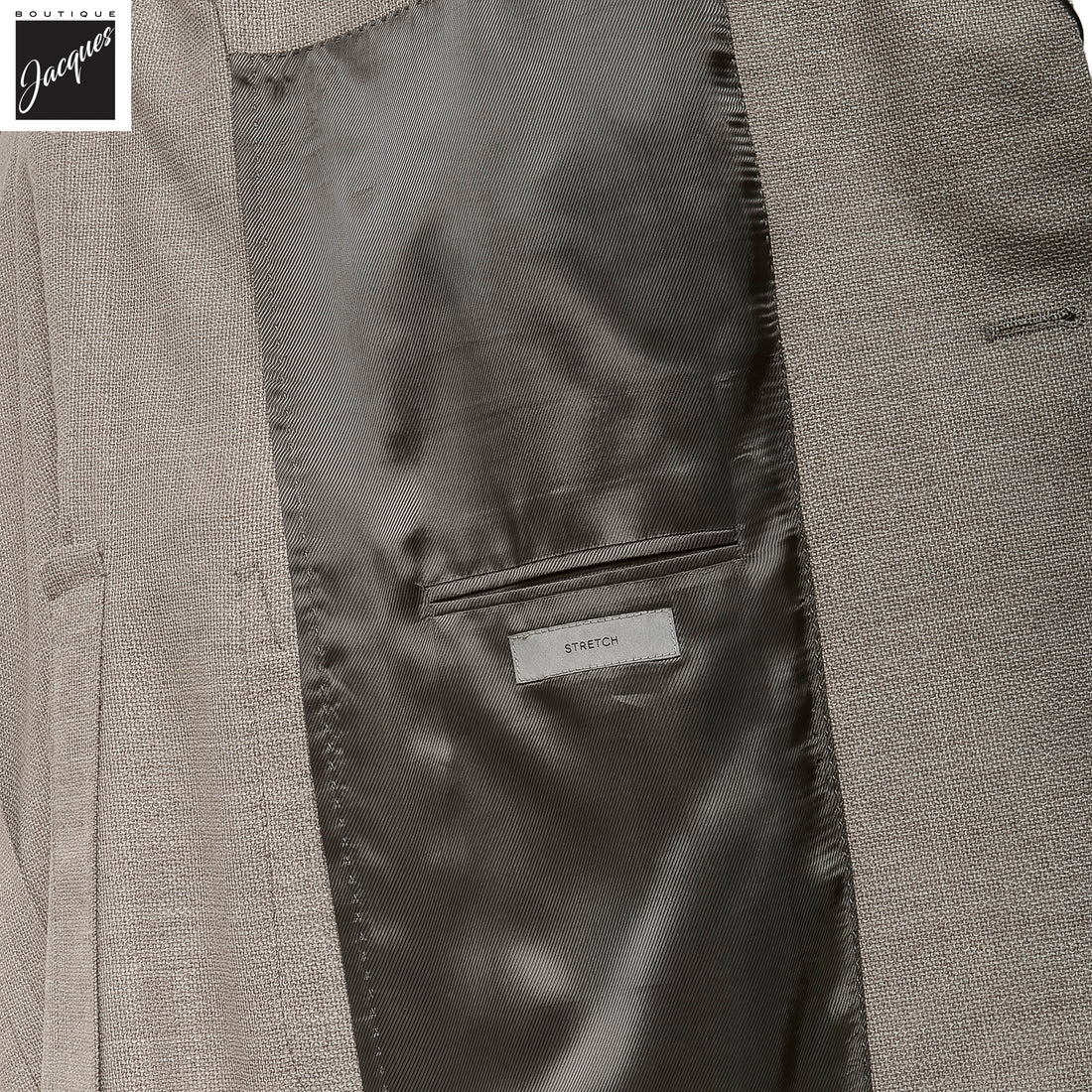 Taupe Textured Hopsack Wool-Stretch Modern Fit Sport Coat - Corneliani - Boutique Jacques International