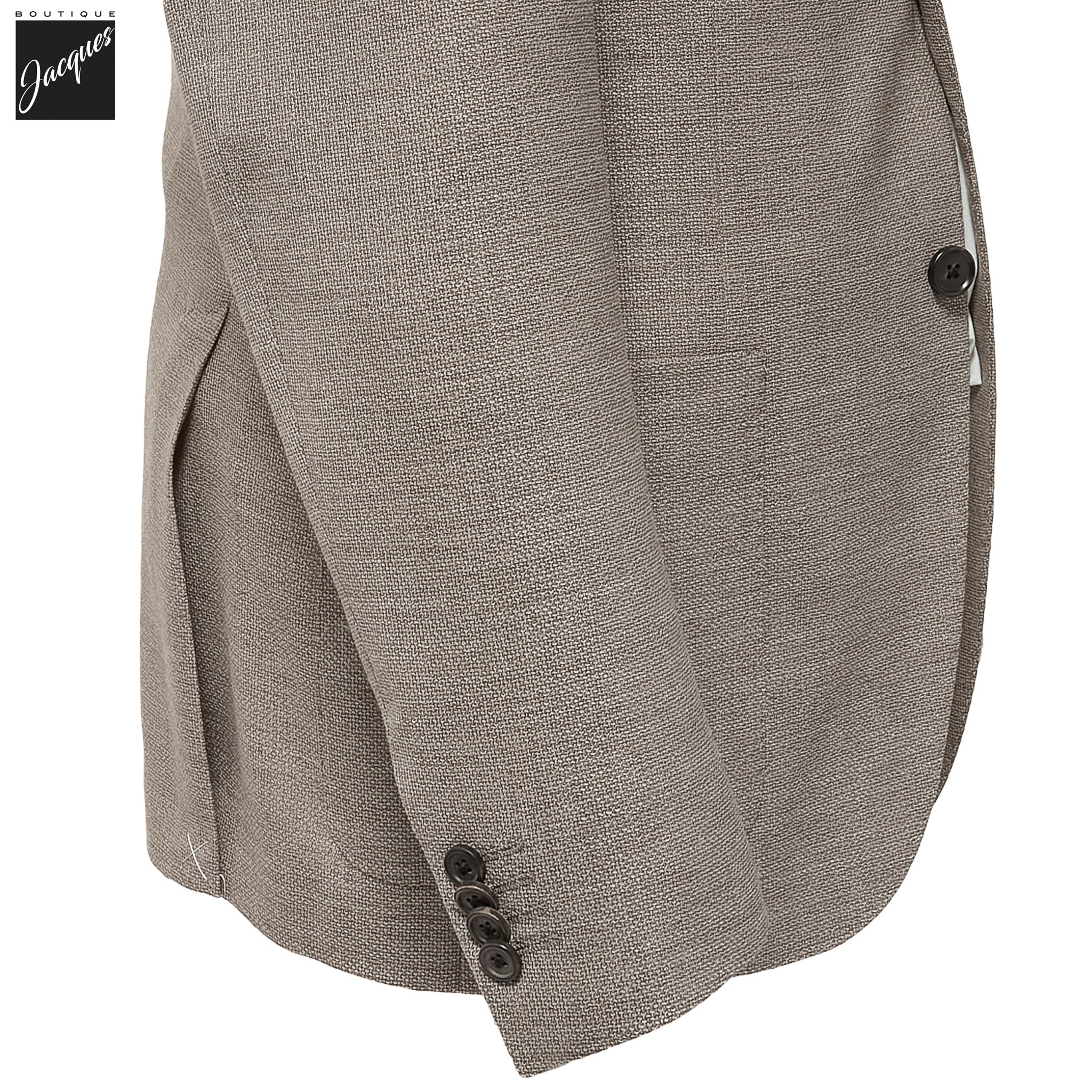Taupe Textured Hopsack Wool-Stretch Modern Fit Sport Coat - Corneliani - Boutique Jacques International