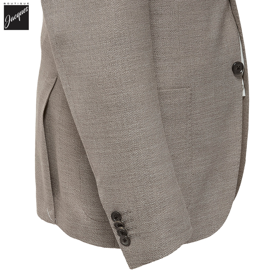 Taupe Textured Hopsack Wool-Stretch Modern Fit Sport Coat - Corneliani - Boutique Jacques International
