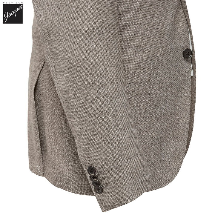 Taupe Textured Hopsack Wool-Stretch Modern Fit Sport Coat - Corneliani - Boutique Jacques International
