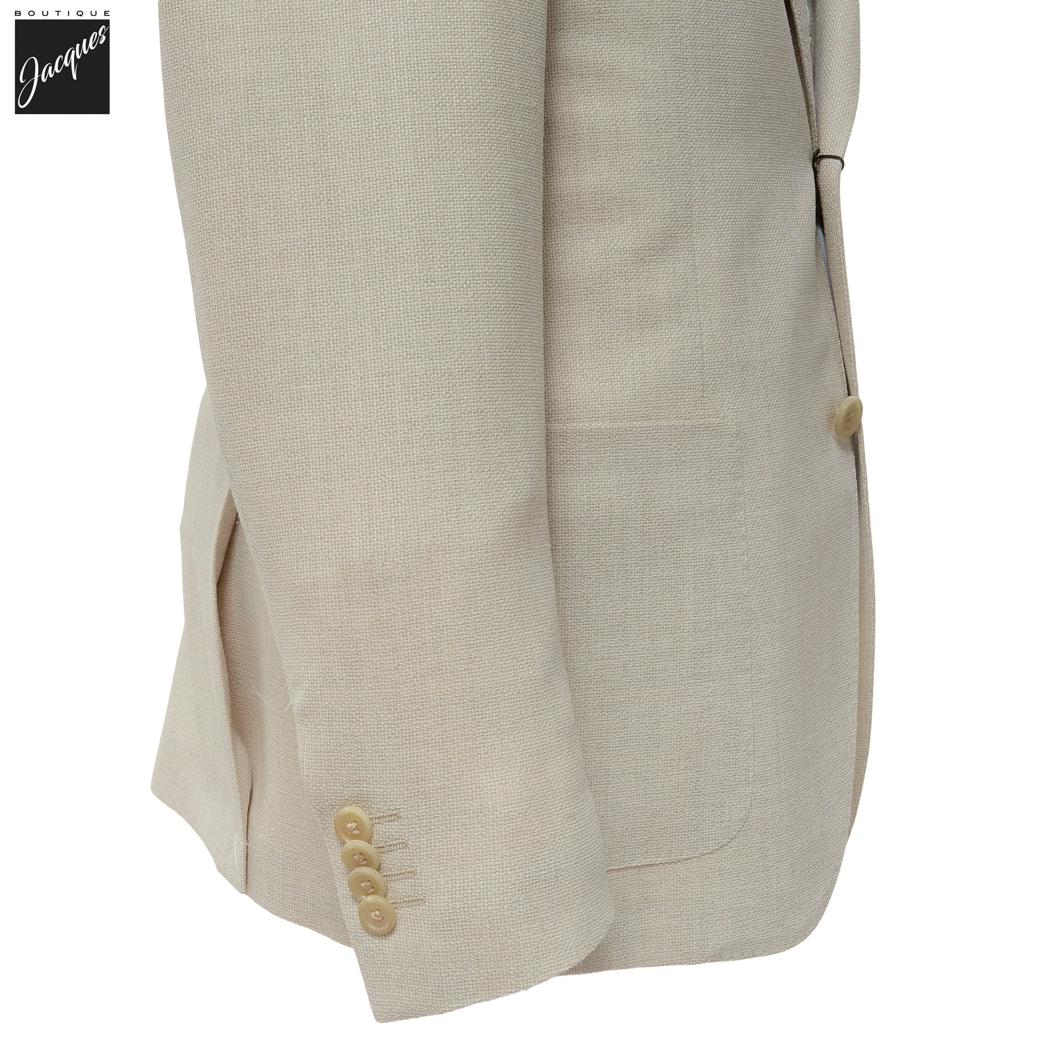 Cream Textured Hopsack Wool-Stretch Modern Fit Sport Coat - Corneliani - Boutique Jacques International