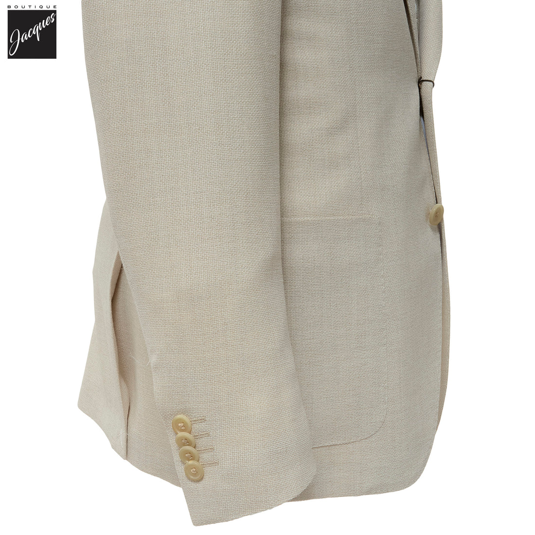 Cream Textured Hopsack Wool-Stretch Modern Fit Sport Coat - Corneliani - Boutique Jacques International