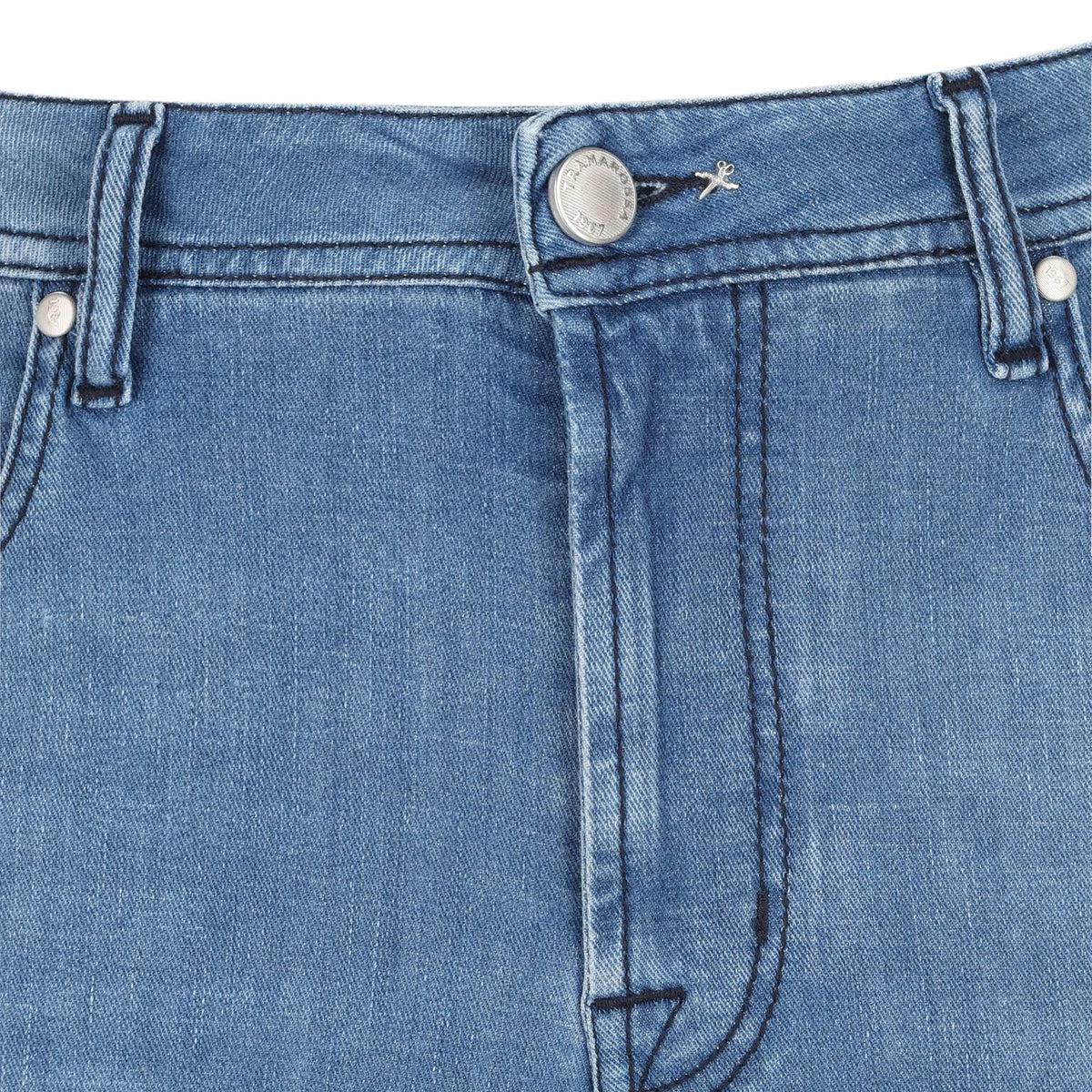 Azure light-wash super-stretch denim jeans by Tramarossa, modern fit five-pocket