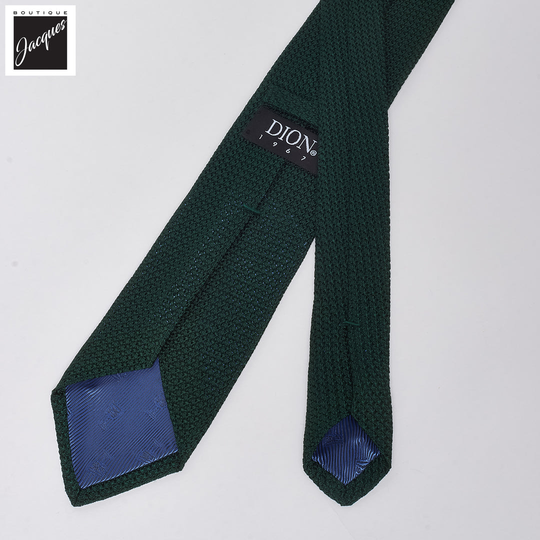 Dark Emerald Green Silk Grenadine Tie - DION