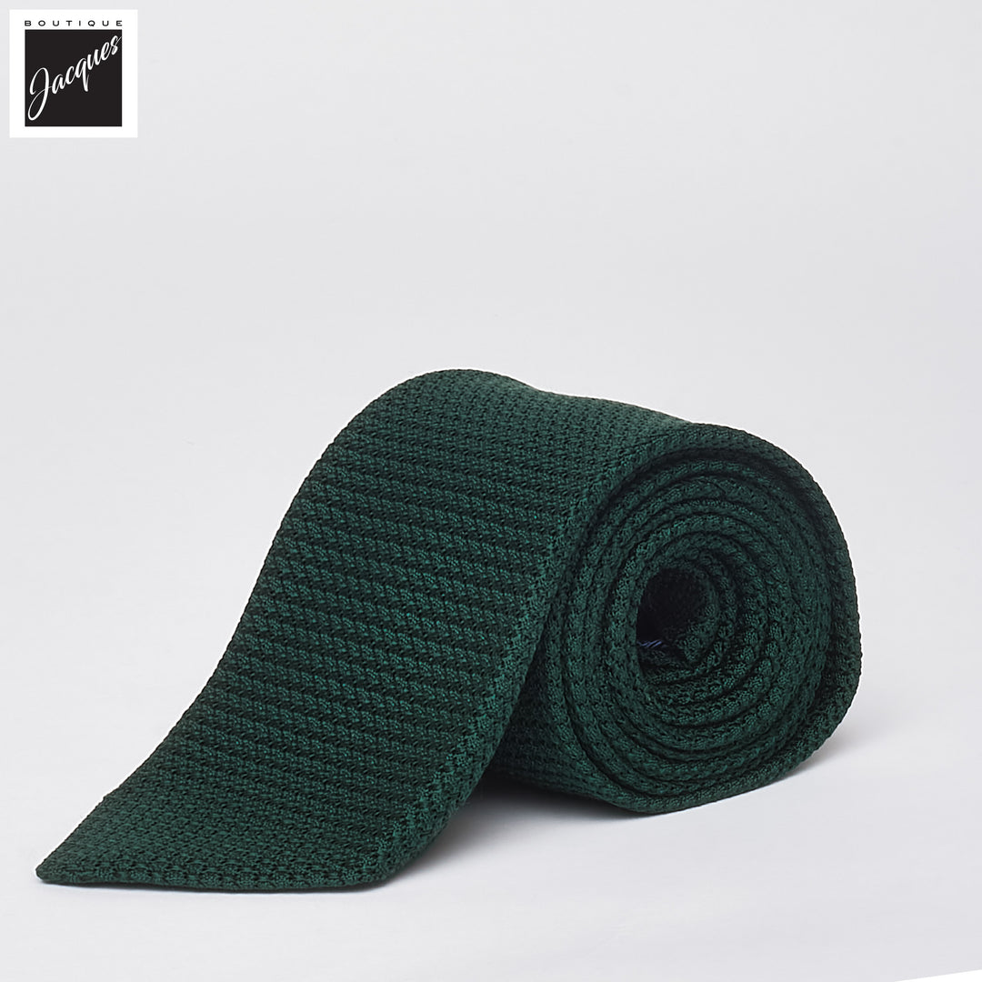 Dark Emerald Green Silk Grenadine Tie - DION