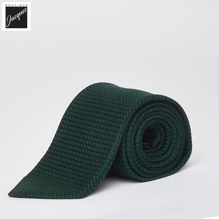 Dark Emerald Green Silk Grenadine Tie - DION