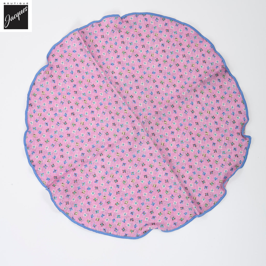 Pink Floral/Medallion Reversible Silk Pocket Round - DION - Boutique Jacques International